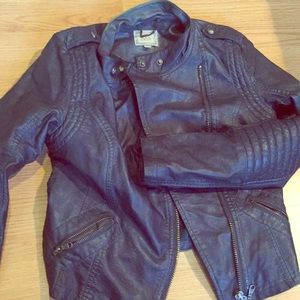 Blue leather jacket